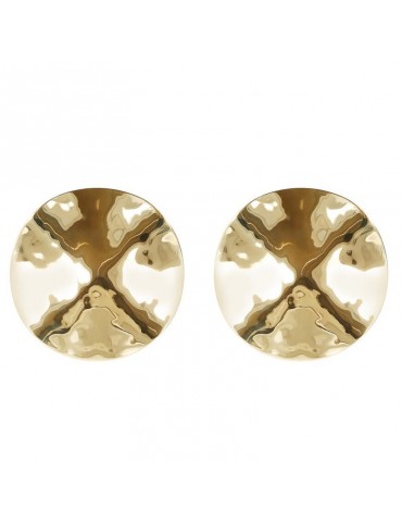 Etruscan Earrings - Itaca - Lobe - Martellated Surface-WSET00451YG