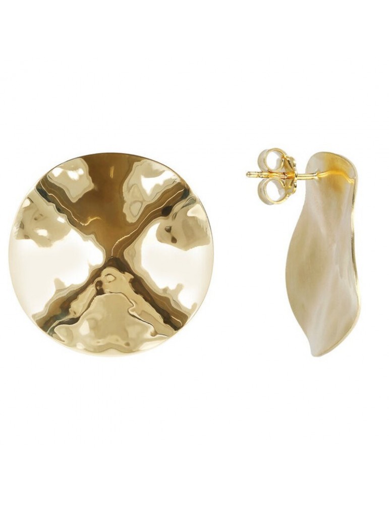 Etruscan Earrings - Itaca - Lobe - Martellated Surface-WSET00451YG