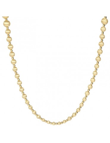 Collana Etrusca - Elba -Lunga-Sfere Satinate-Pepite Lucide-WSET00521YG