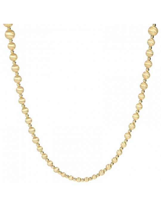 Collana Etrusca - Elba -Lunga-Sfere Satinate-Pepite Lucide-WSET00521YG