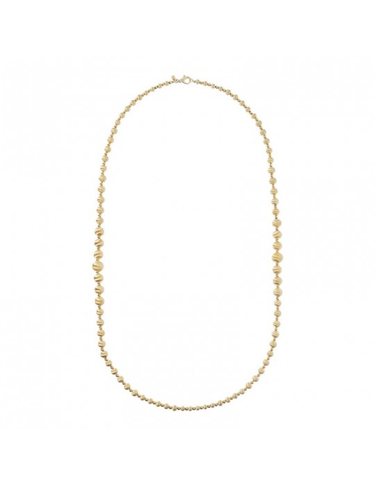 Collana Etrusca - Elba -Lunga-Sfere Satinate-Pepite Lucide-WSET00521YG