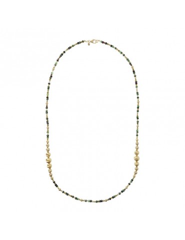Collana Etrusca - Creta - Lunga - Sfere - Pietre Verdi -WSET00523GREEN 2