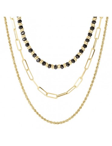 Etruscan Necklace - Capri - Multistrand-Graduated-Black Spinels-WSET00640BS