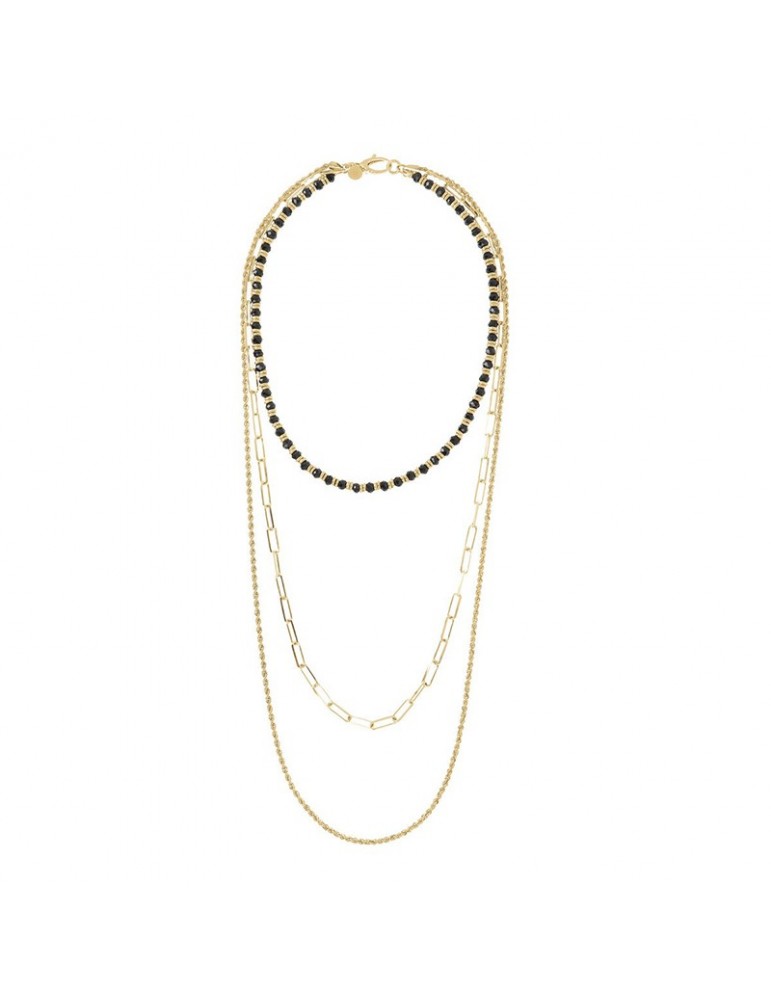 Etruscan Necklace - Capri - Multistrand-Graduated-Black Spinels-WSET00640BS