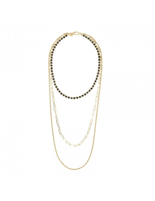 Collana Etrusca - Capri - Multifilo-Graduata-Spinelli Neri-WSET00640BS