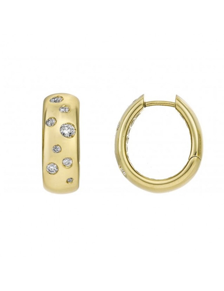 Chimento Earrings - Forever Brio Circle in 18k Yellow Gold with Natural Diamonds 0.31 ct - 0