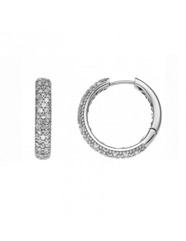 Chimento Earrings - Forever Star Circle in 18k White Gold with Natural Diamonds 1.61 ct - 0