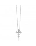 Collana Miluna - Oro Bianco 18 carati - Croce - Diamanti Naturali - CLD4716
