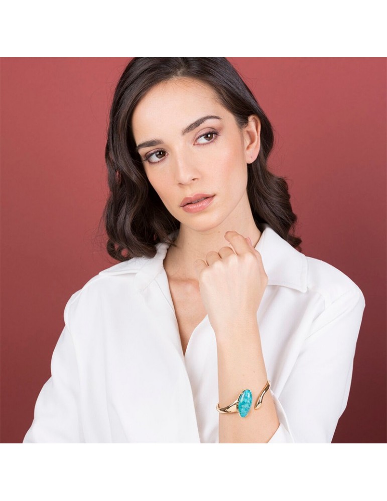 Bracciale Etrusca - Capri - Asimmetrico -Corallo Turchese-WSET00645TUR