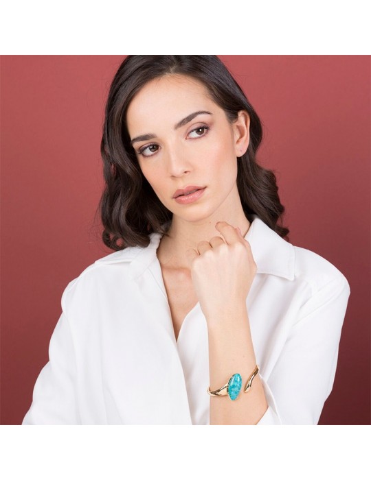 Bracciale Etrusca - Capri - Asimmetrico -Corallo Turchese-WSET00645TUR