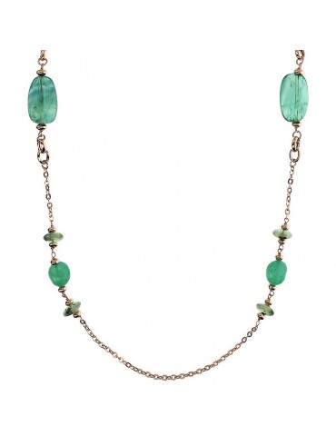 Collana Bronzallure-Felicia-Lunga-Catena-Elementi Verdi-WSBZ02276.FL