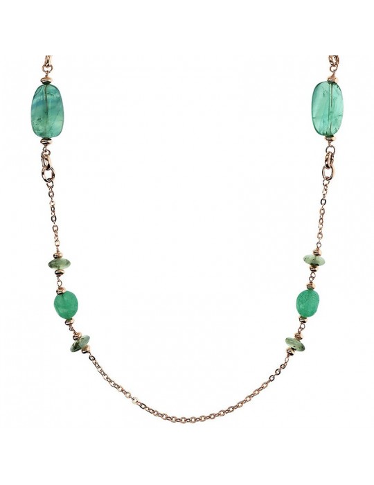 Collana Bronzallure-Felicia-Lunga-Catena-Elementi Verdi-WSBZ02276.FL