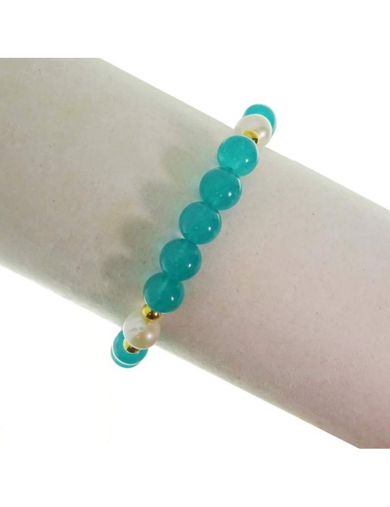 Rajola Bracelet - Macari - Mint Green Jade - White Pearls-45446418
