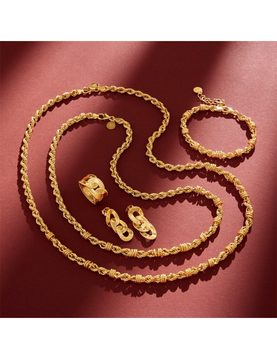 Etruscan Bracelet - Ithaca - Gold - Chain - Rondelle - WSET00665YG
