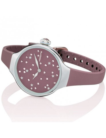 Hoops Watch - Sliding Star - 30mm - Grape Color - Crystals - 2639L08