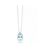 Collana Miluna - Oro Bianco 18 carati - Acquamarina - Diamanti Naturali - CLD4725
