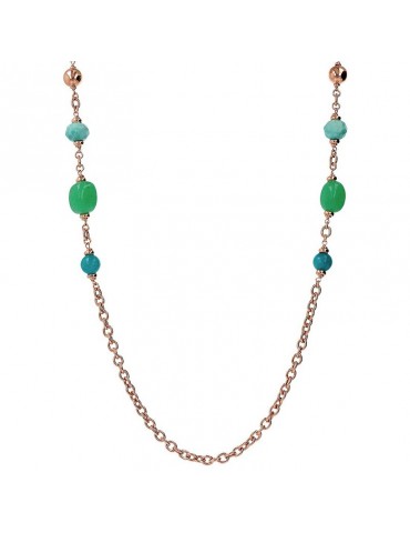 Bronzallure-Felicia-Long Necklace-Green Natural Stones-WSBZ02288.MULTI