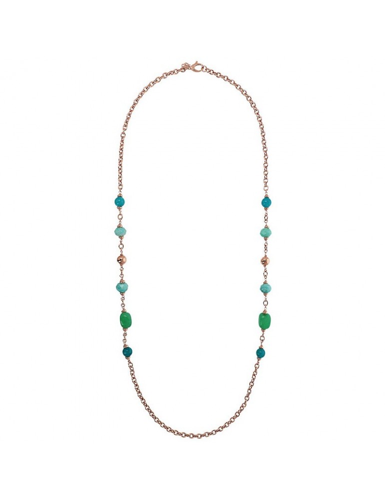 Collana Bronzallure-Felicia-Lunga-Pietre Naturali Verdi-WSBZ02288.MULTI