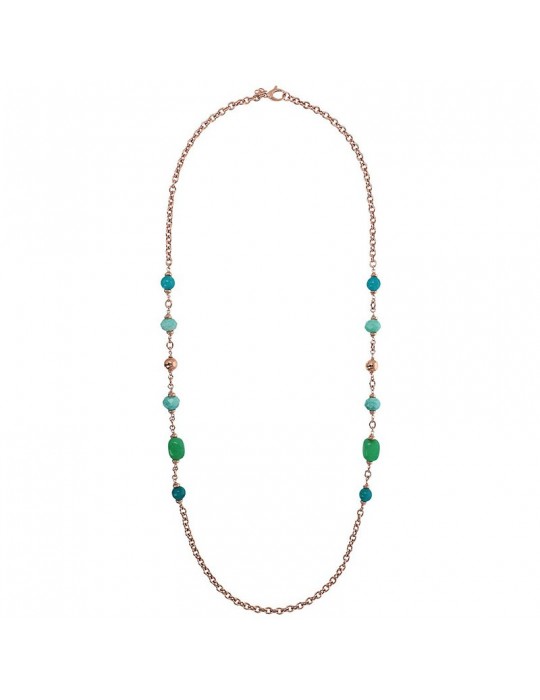 Bronzallure-Felicia-Long Necklace-Green Natural Stones-WSBZ02288.MULTI
