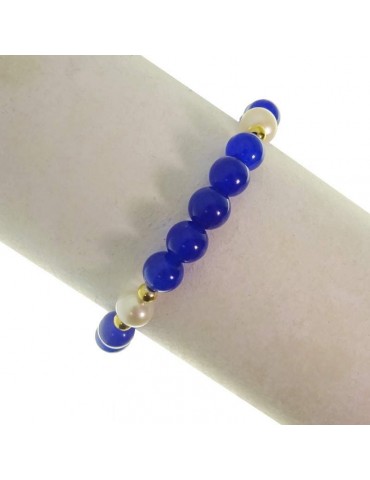 Bracciale Rajola - Macari - Giada Blu - Perle Bianche - 45446618