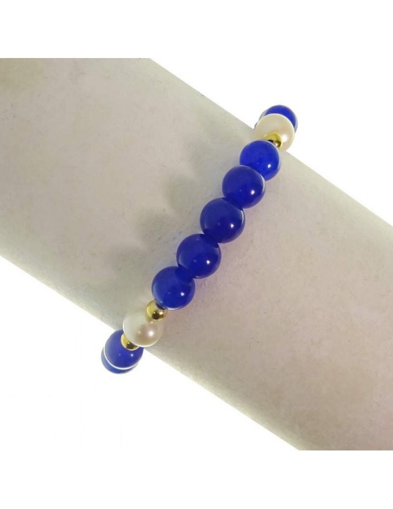 Bracciale Rajola - Macari - Giada Blu - Perle Bianche - 45446618