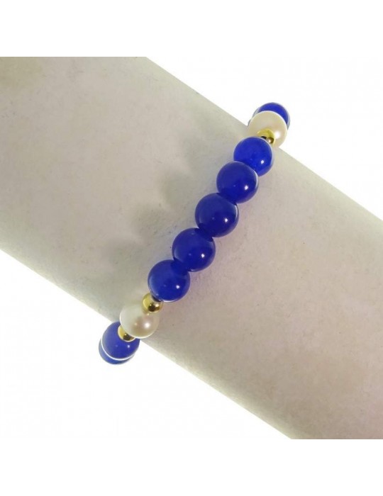 Bracciale Rajola - Macari - Giada Blu - Perle Bianche - 45446618