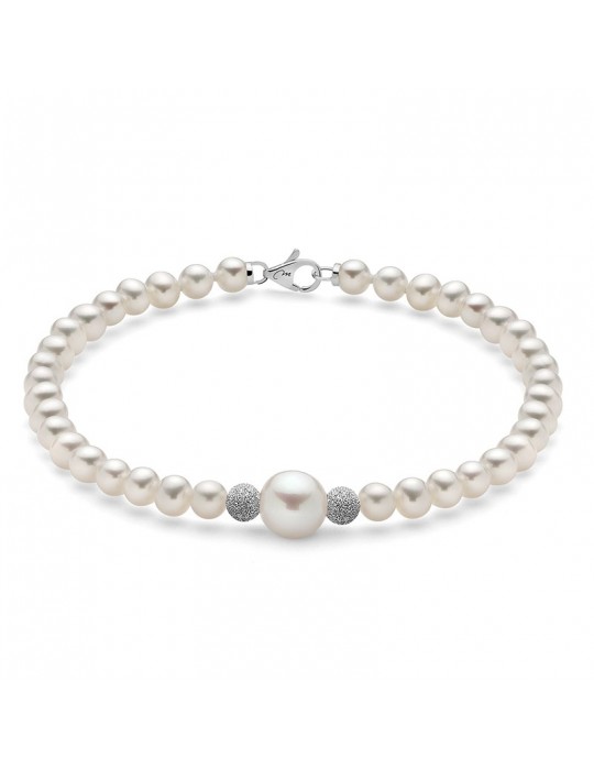 Bracciale Miluna - Boule e Fantasia con Perle Freshwater Bianche - PBR1410V