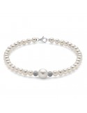 Miluna Bracelet - Boule and Fantasy with White Freshwater Pearls - 0