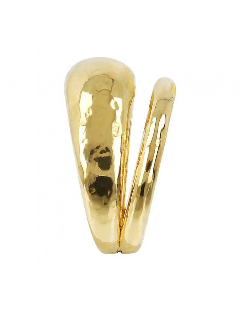 Etruscan Ring - Itaca - Gold - Hammered - Double Design-WSET00709YG