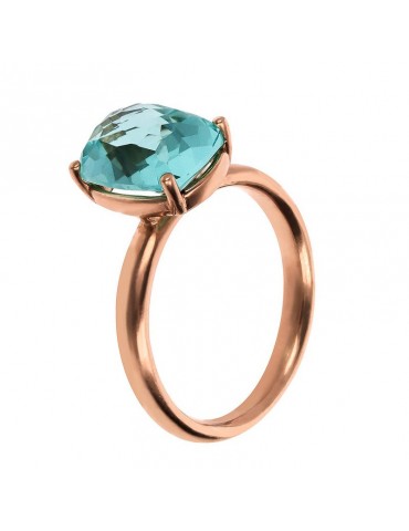 Bronzallure Ring - Preziosa - Rose Gold -Prisma Gem Blue-WSBZ02293.AQ