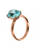 Bronzallure Ring - Preziosa - Rose Gold -Prisma Gem Blue-WSBZ02293.AQ