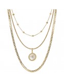 Collana Etrusca - Multifilo - Pendente in Madreperla - WSET00732YG