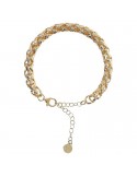 Bracciale Etrusca - Itaca - Maxi Catena a Spiga Martellata-WSET00754YG