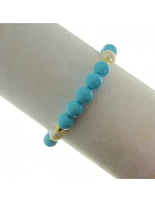 Bracciale Rajola - Macari - Pasta Turchese - Perle Bianche - 45446718