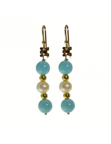 Orecchini Rajola - Macari - Pendenti - Pasta Turchese - Perle-454467OR