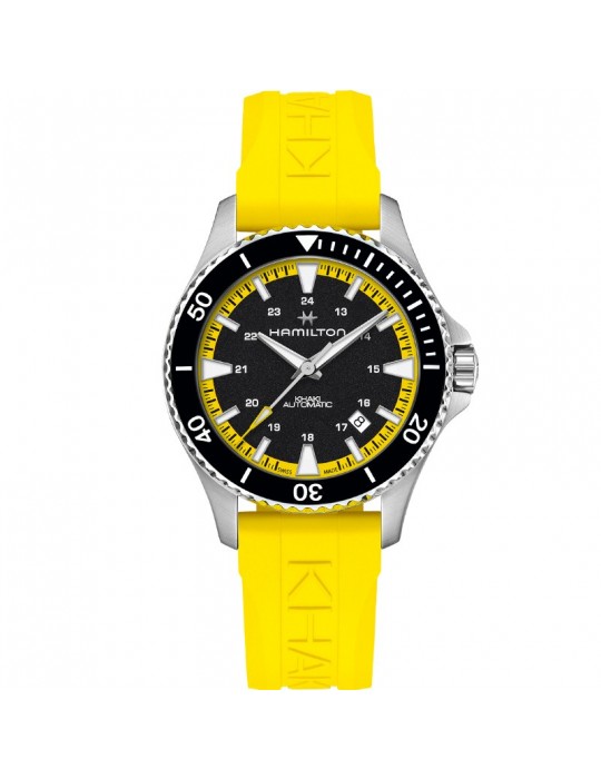 Hamilton Watch - Khaki Navy Scuba Automatic 40mm Black with Yellow Strap - 0