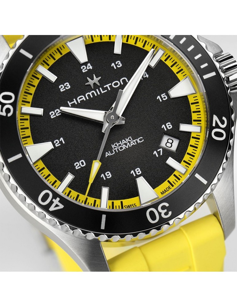 Hamilton Watch - Khaki Navy Scuba Automatic 40mm Black with Yellow Strap - 0