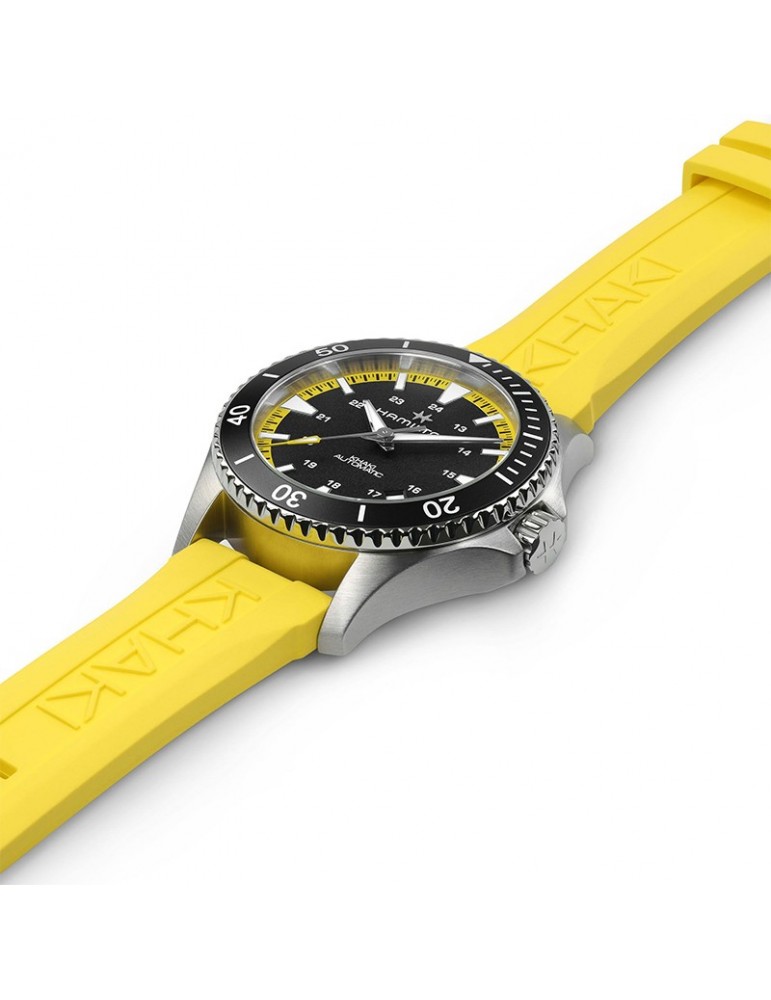 Hamilton Watch - Khaki Navy Scuba Automatic 40mm Black with Yellow Strap - 0