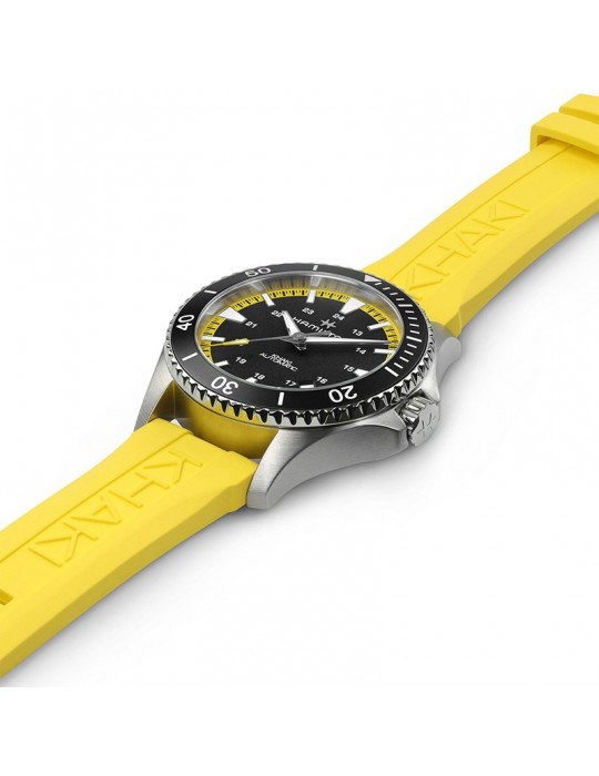 Hamilton Watch - Khaki Navy Scuba Automatic 40mm Black with Yellow Strap - 0