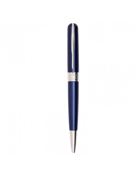 Pineider Ballpoint Pen - Avatar UR Shiny Palladium Trims - Blue - 0