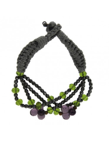 Bracciale Della Rovere - con Cordino Grigio - Ametista - EMAIB02