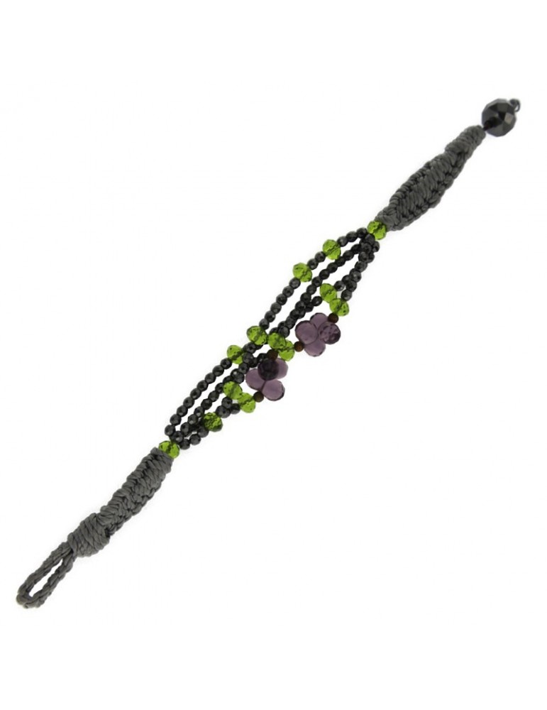 Bracciale Della Rovere - con Cordino Grigio - Ametista - EMAIB02