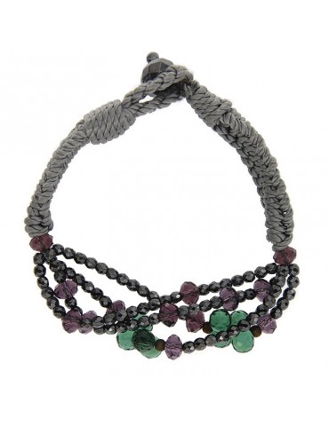 Bracciale Della Rovere - Cristalli Scuri Verdi - Rosa - EMAIB01