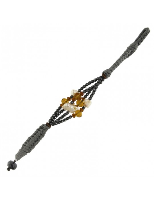 Bracciale Della Rovere - Cristalli Gialli - Perle Barocche - EMAPB02