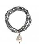 Della Rovere Bracelet - Multistrand -Hematite-Baroque Pearl-BRDREMAT08