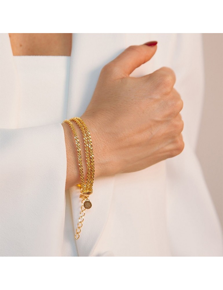 Etruscan Bracelet-Ithaca-Golden Multistrand-Daisy Chain-WSET00771YG