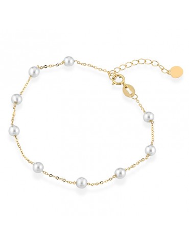 Bracciale Lelune - Classic in Oro Giallo 18 Carati con Perle Freshwater 3,5-4 mm - LLBR2141.1