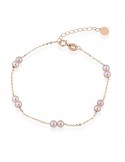Lelune Bracelet - Classic in 18K Rose Gold with 3.5-4 mm Pink Freshwater Pearls - 0