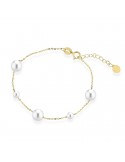 Lelune Bracelet - Classic in 18K Yellow Gold with Freshwater Pearls 3.5-6.5 mm - 0
