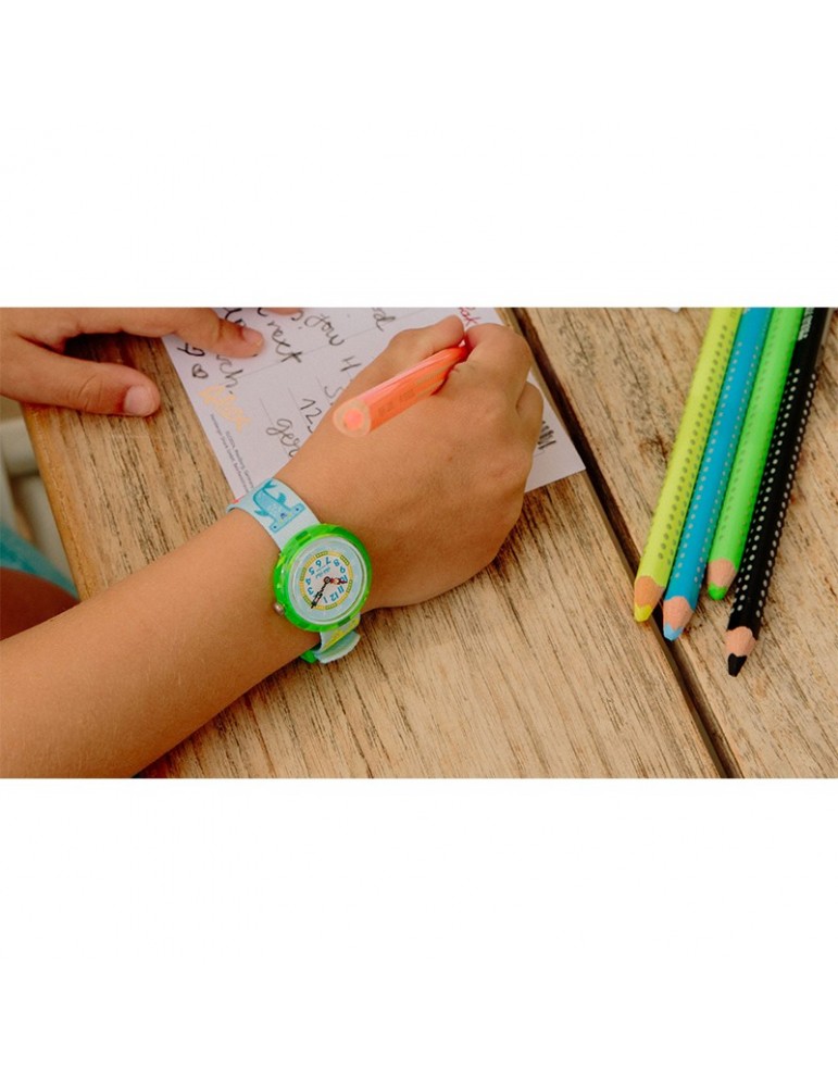 Orologio Flik Flak - Color in Neon - Verde - 32mm - Azzurro - ZFBNP232